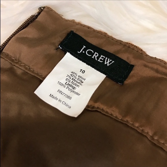 🌺J.Crew Gold Metallic Pencil Skirt Silk/ Wool🌺 - Picture 6 of 6
